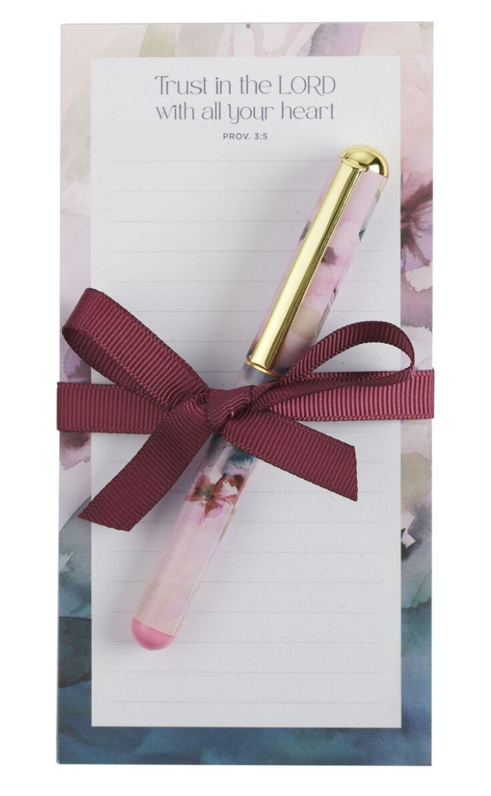 Christian Art Trust in the Lord Magnetic Notepad and Pen Gift Set - Proverbs 3:5