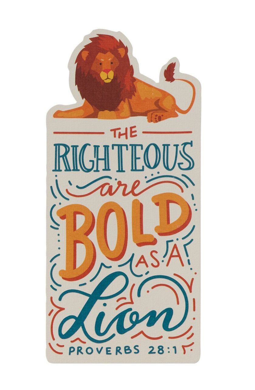 Christian Art The Righteous Are Bold Lion Premium Cardstock Bookmark - Proverbs 28:1