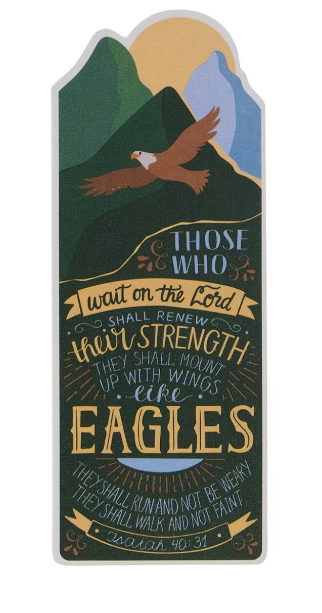 Christian Art Strength Like Eagles Mountain Premium Cardstock Bookmark - Isaiah 40:31