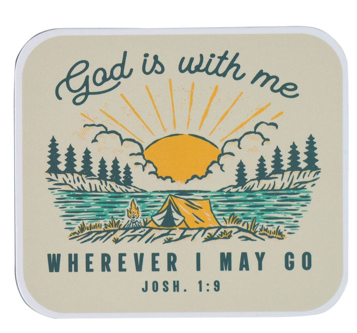 Christian Art God is with Me Magnet - Joshua 1:9