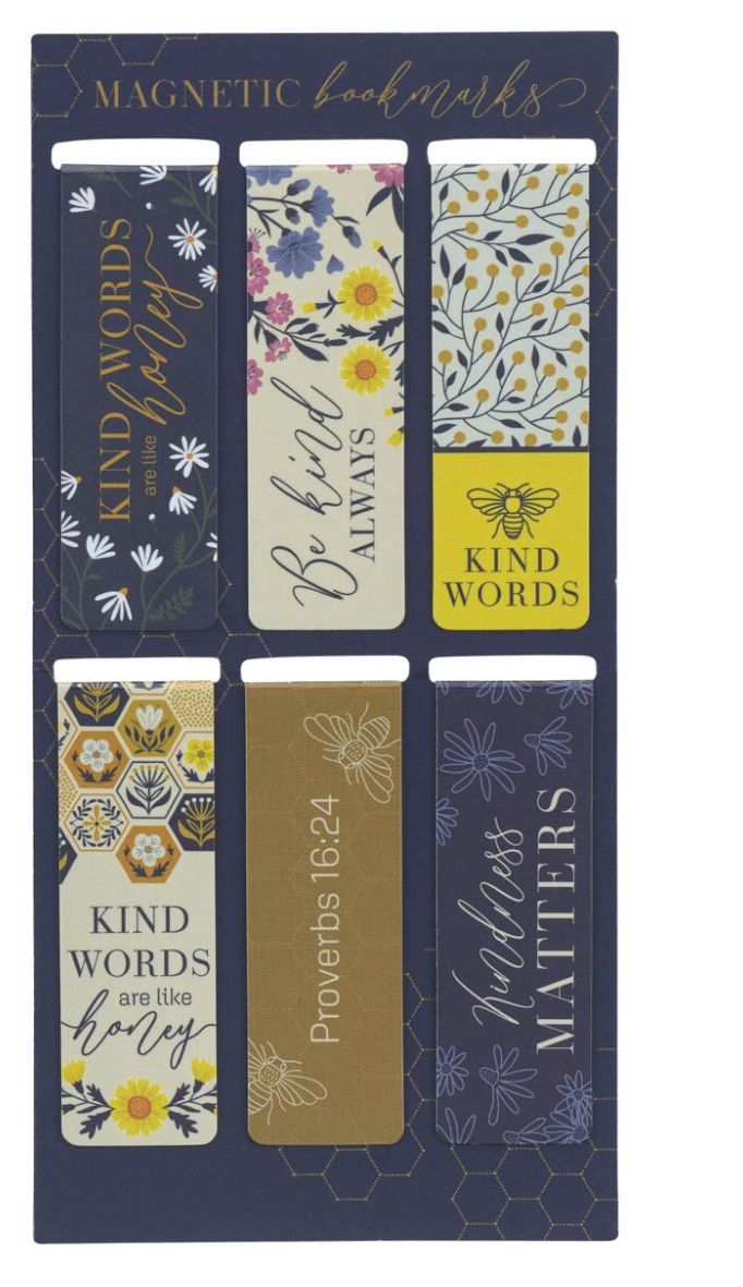Christian Art Kind Words are Like Honey Magnetic Bookmark Set - Proverbs 16:24