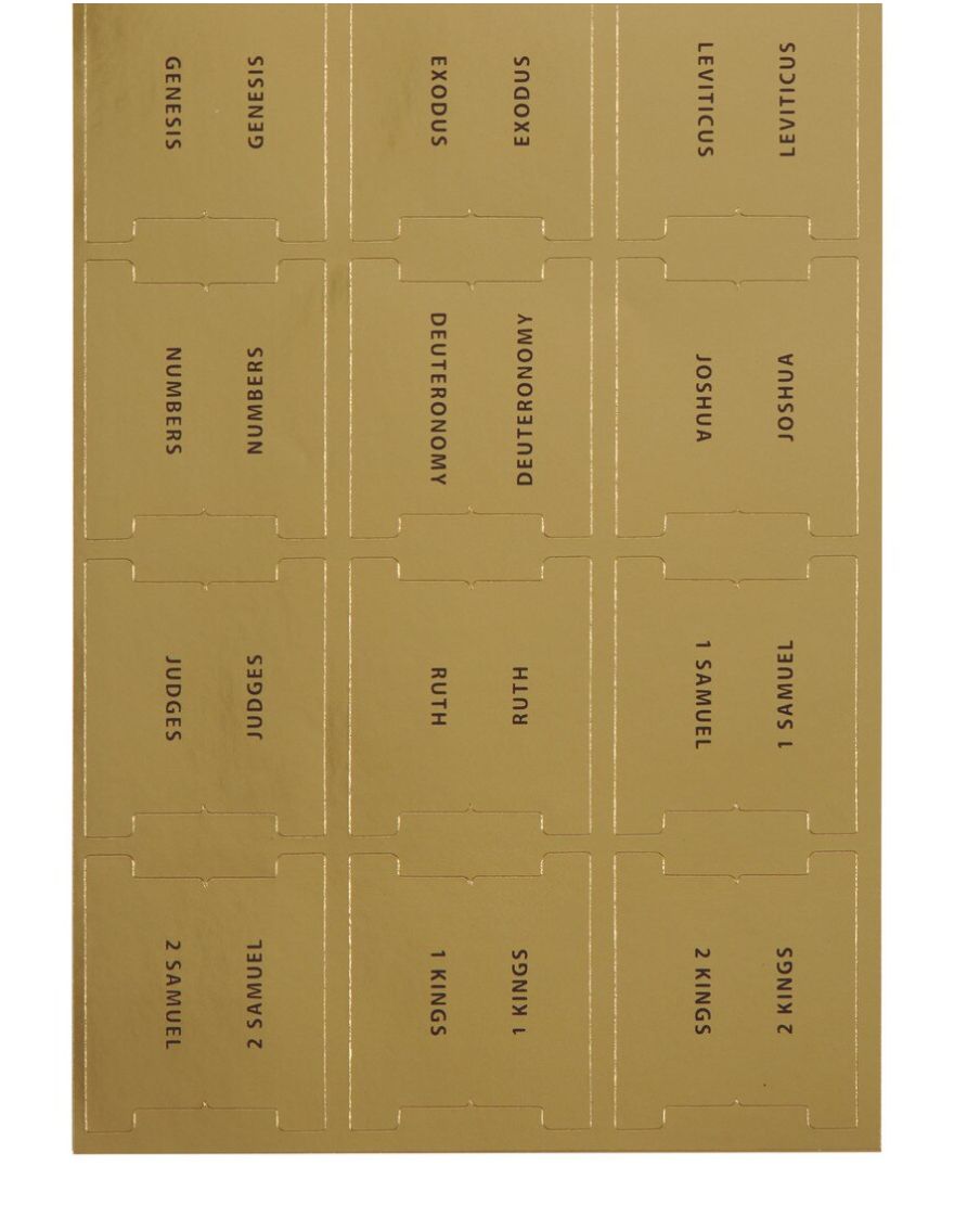 Christian Art Bible Indexing Tabs for Gold Gilt-edged Bibles