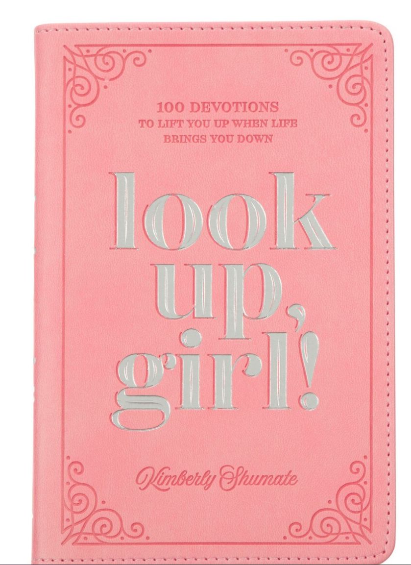 Christian Art Look Up, Girl! Pink Faux Leather Devotional