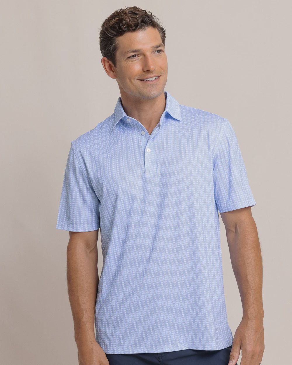 Southern Tide Sand White Driver Dock Cleat Geo Polo