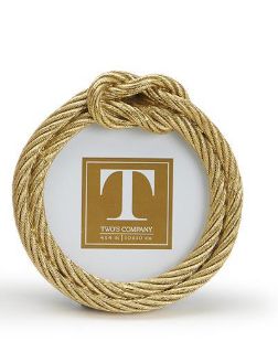 Two&#39;s Company Golden Threads Top Knot Rope Photo Frame- 4&quot;