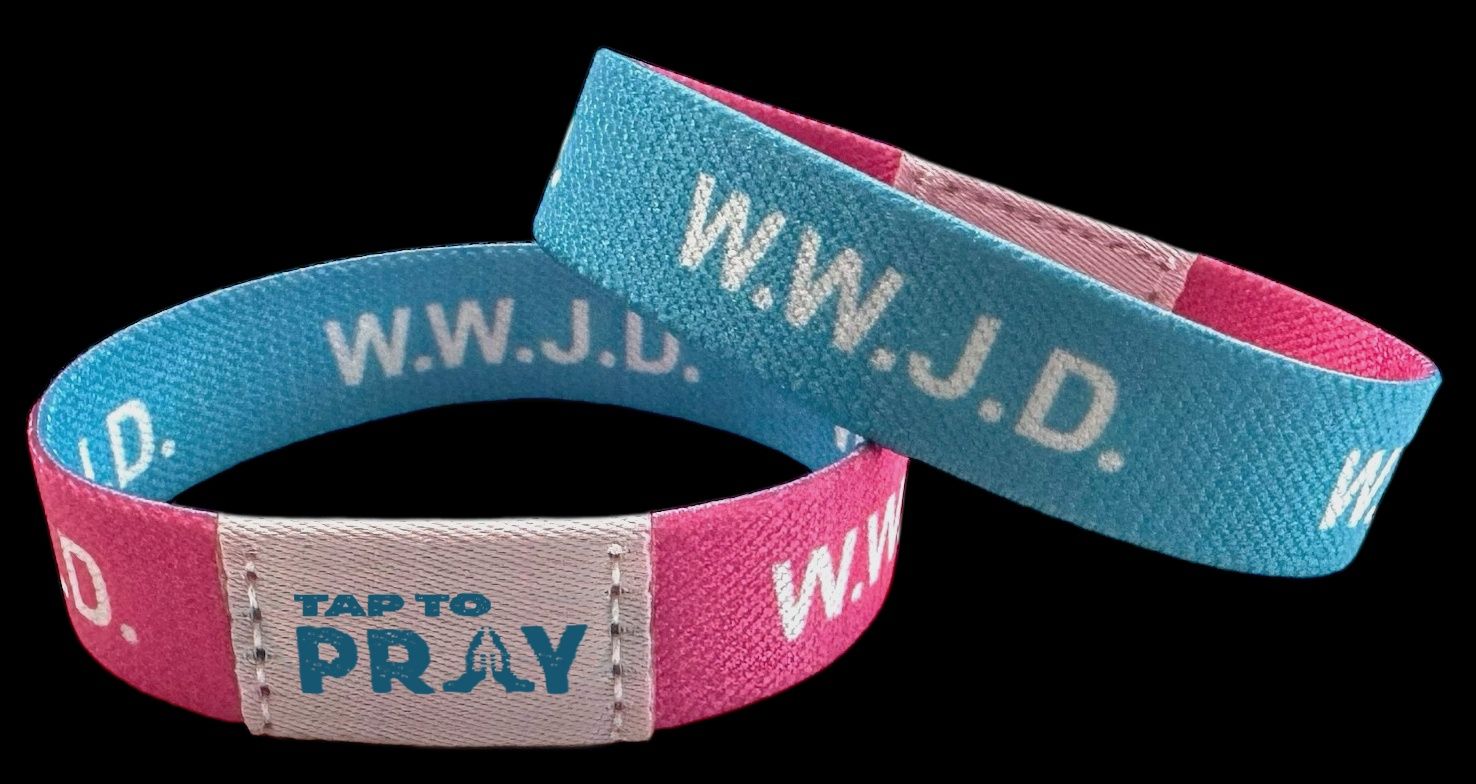 Versible Tap To Pray™ - Wristbands WWJD Pink/Blue