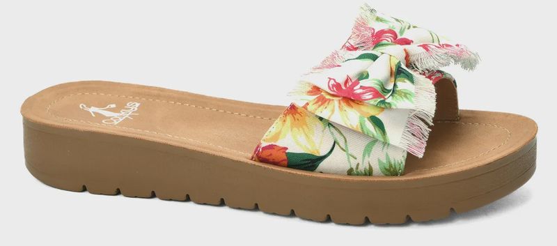 Corkys Spray Tan Sandal- White Floral