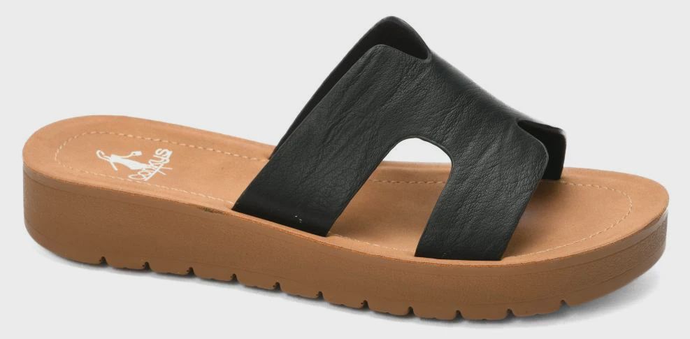 Corky&#39;s Hold Please Sandals- Black Smooth