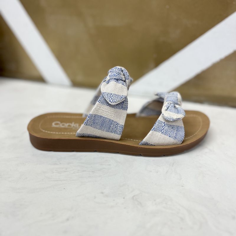 Corkys Take A Bow - Blue Natural Stripe
