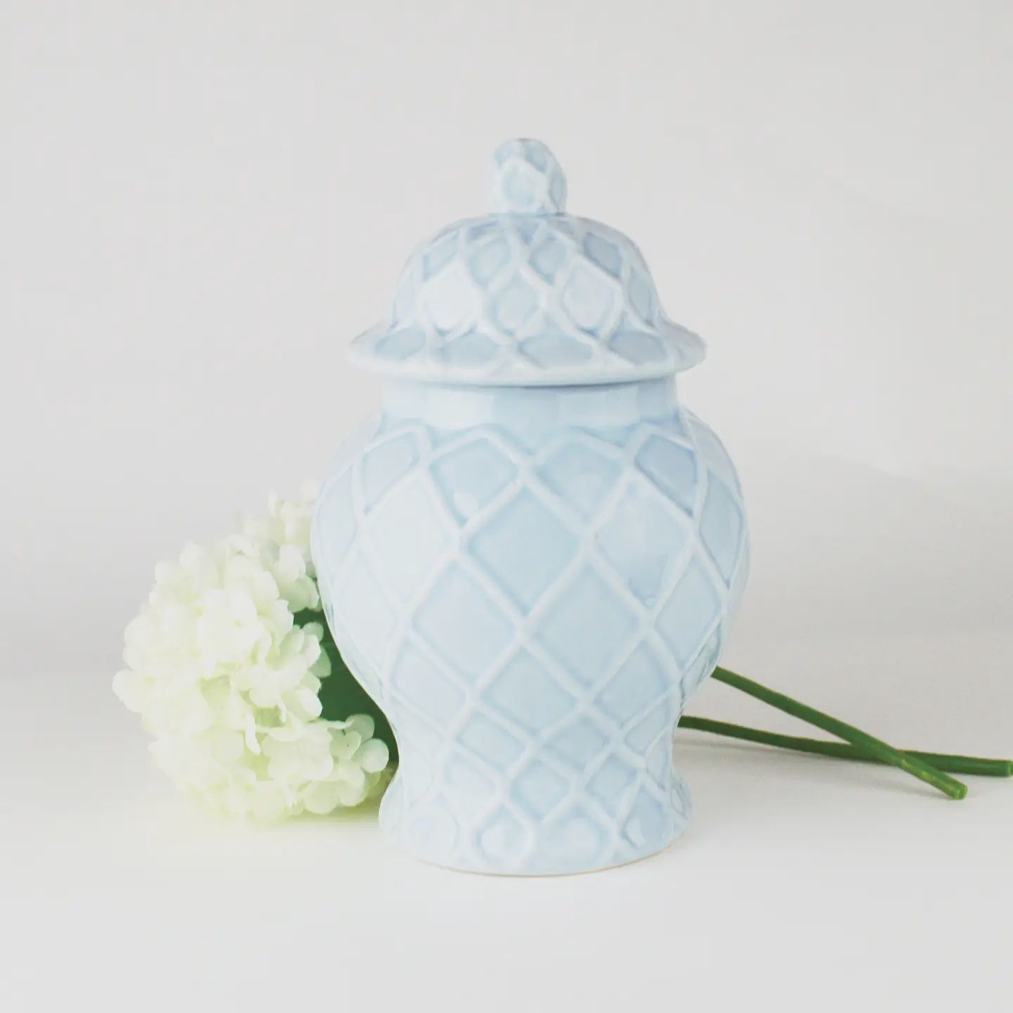 Oak Lane Light Blue Textured Ginger Jar Small