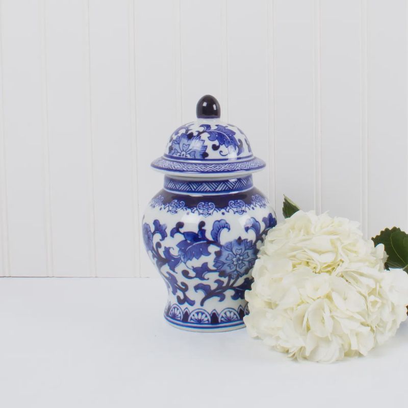 Oak Lane Blue Chinoiserie Ginger Jar - Small