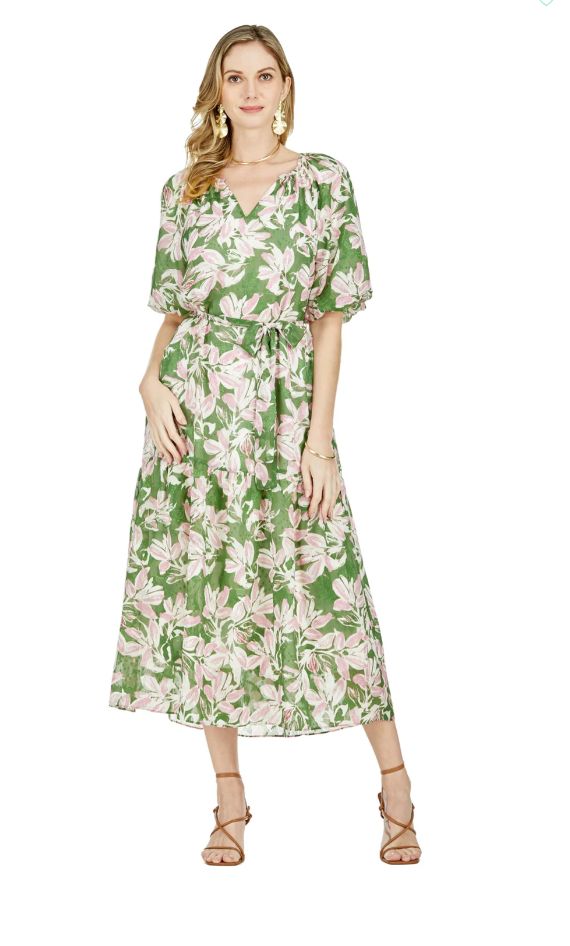 Jade Serene Peasant Maxi Dress