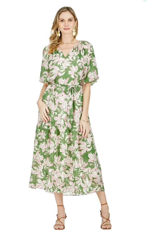 Jade Serene Peasant Maxi Dress
