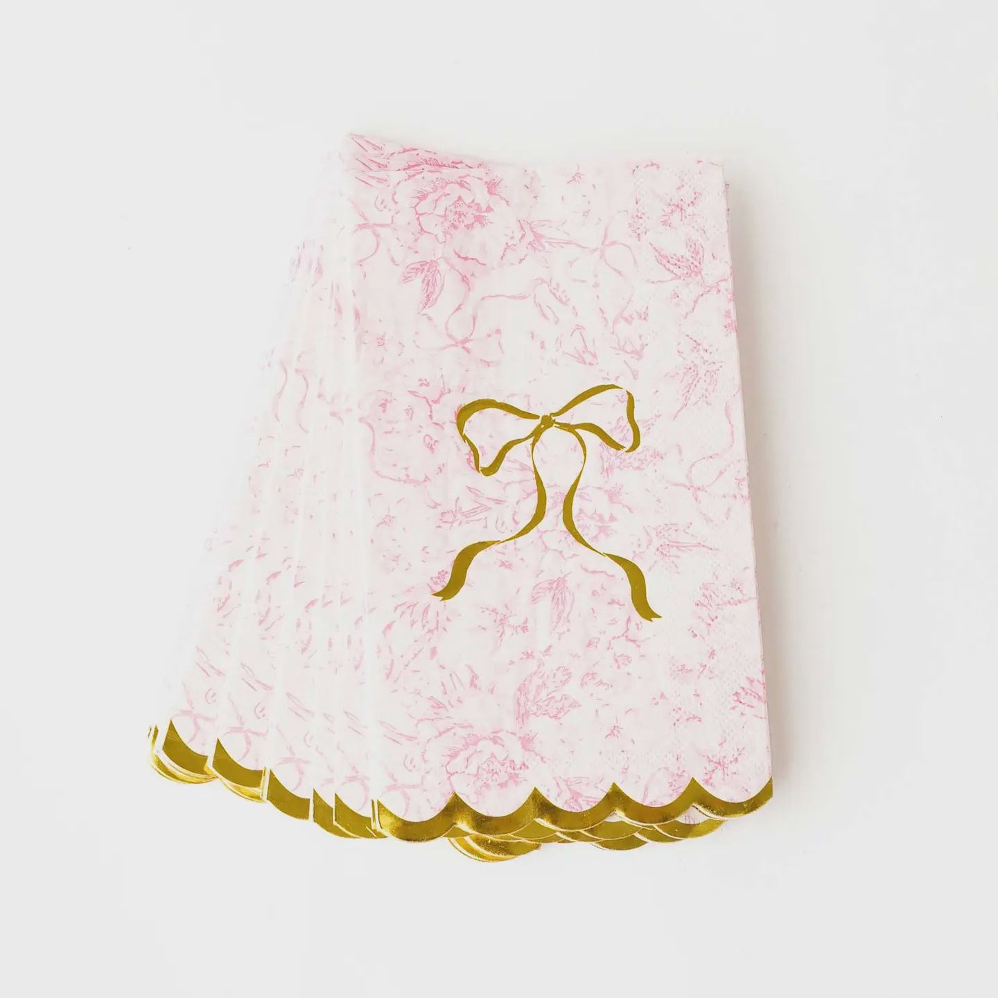 Oak Lane Pink Bow Toile Paper Guest Towel Packs