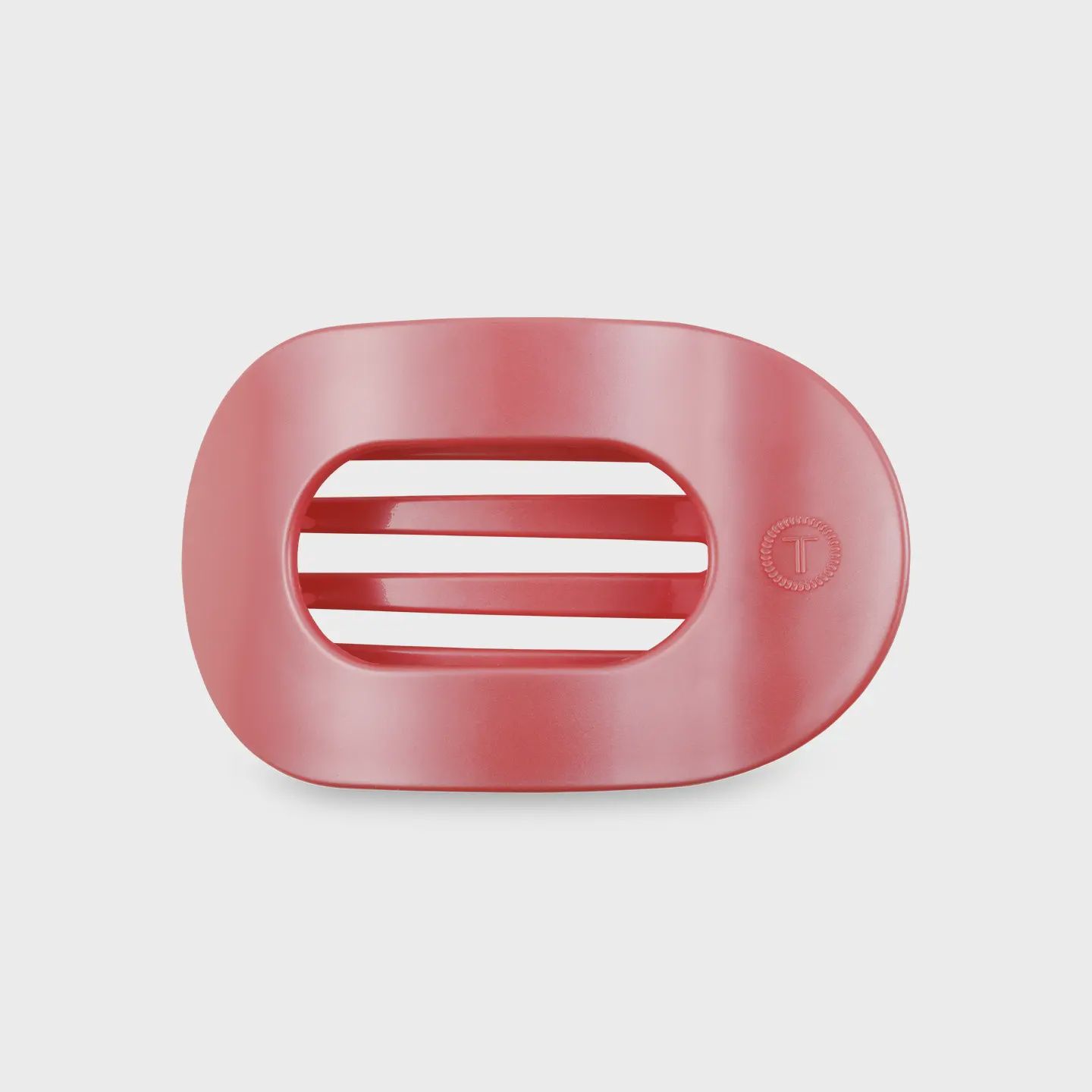 Teleties Calming Coral Medium Round Flat Hair Clip