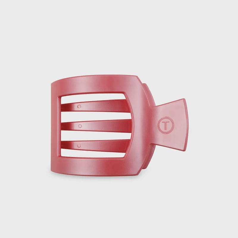Teleties Calming Coral Medium Square Flat Hair Clip