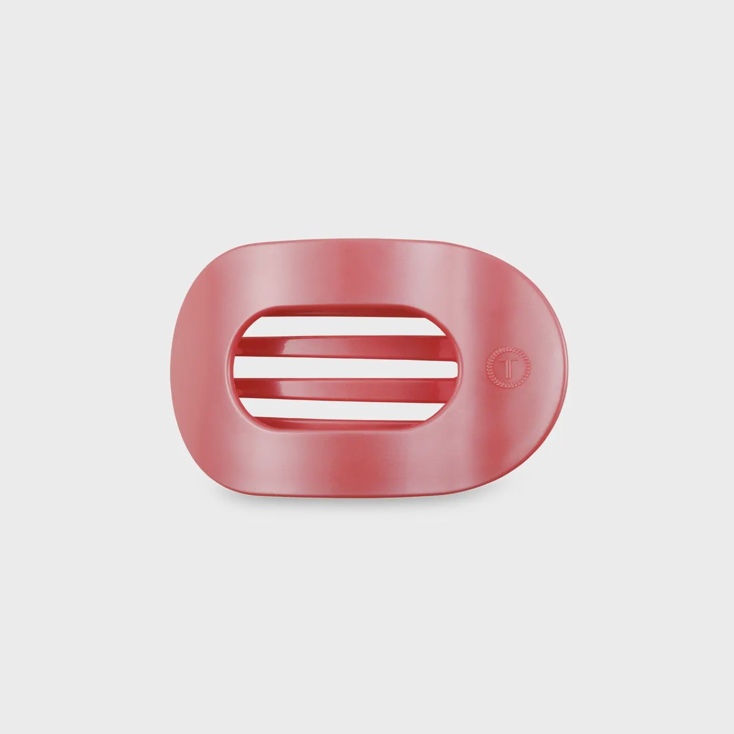 Teleties Calming Coral Small Round Flat Hair Clip