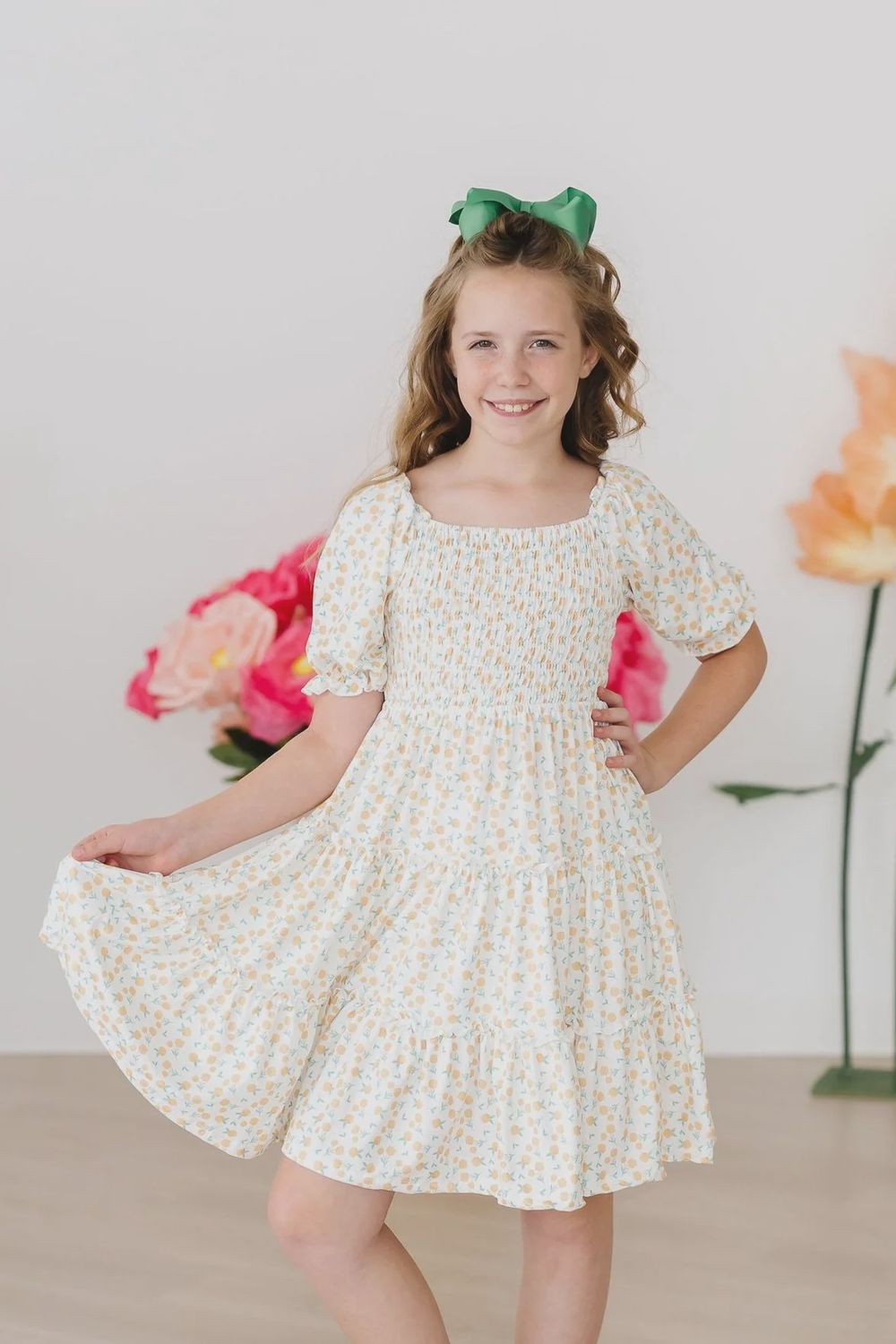 Mila &amp; Rose Marvelous Marigolds Smocked Ruffle Dress