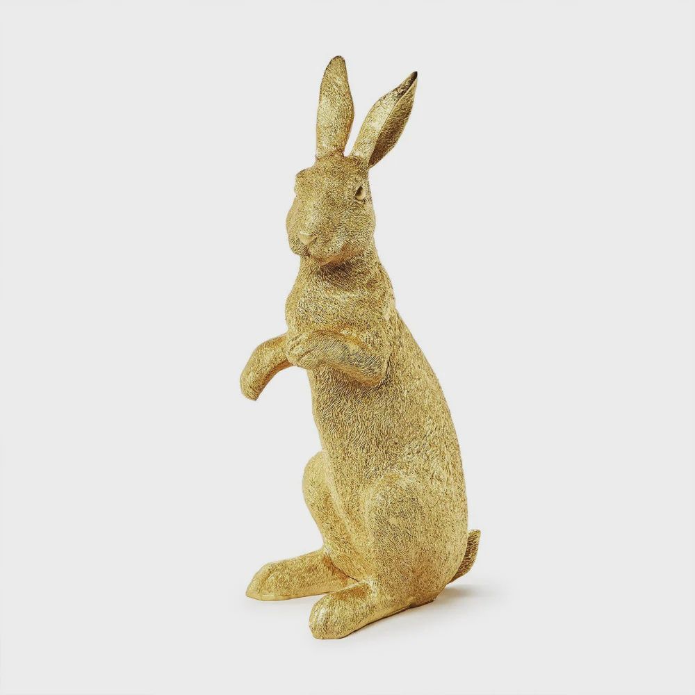 Two&#39;s Company Gold Resin Bunny Decor