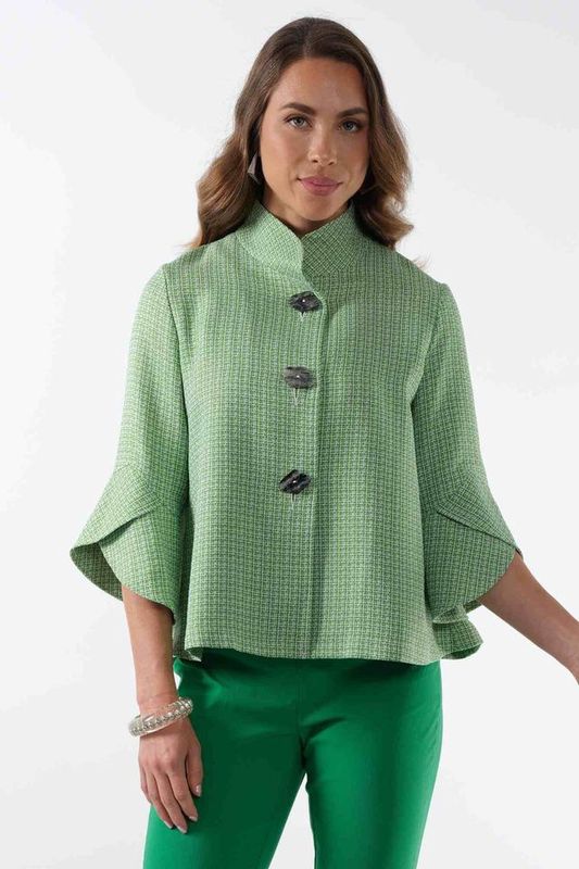 Lior Vaya Summer Green 3 Button Jacket with Tulip Sleeve
