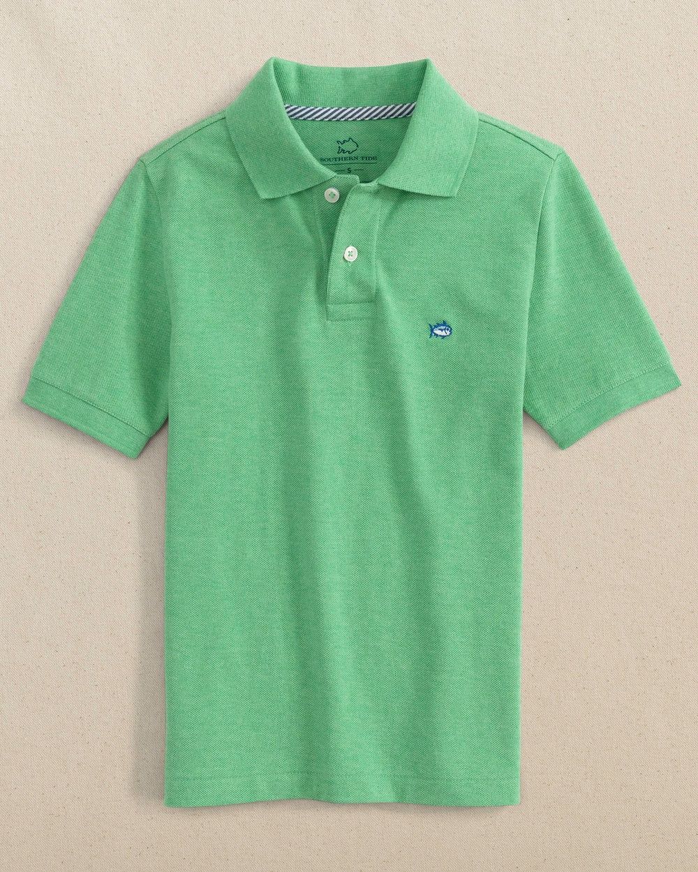 Southern Tide Youth SJ Heather Polo- Heather Jade Green