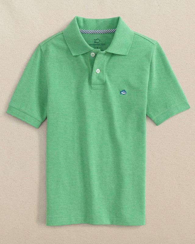Southern Tide Youth SJ Heather Polo- Heather Jade Green
