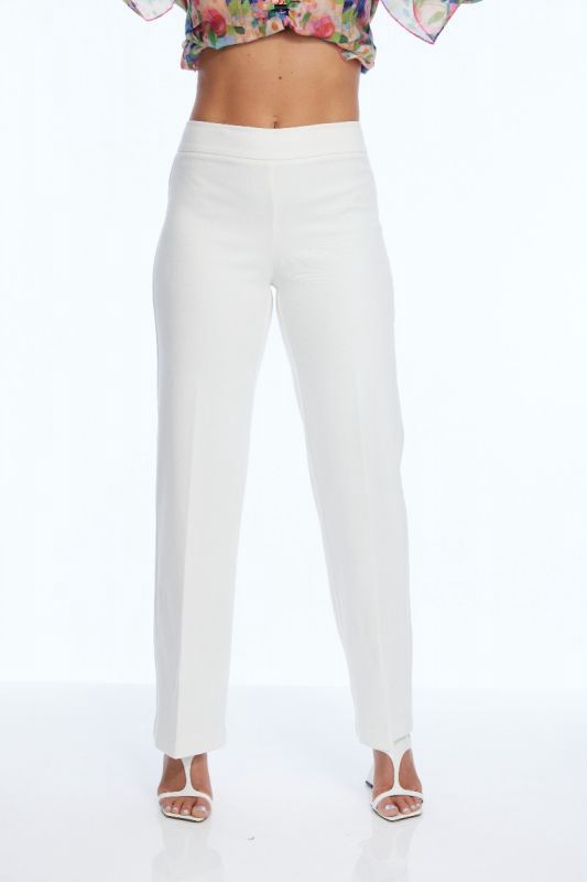 Lior Stella White Denim Pull On Wide Leg Pant