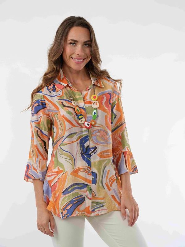 Lior Happy Carnival Shirt with Side Flounce