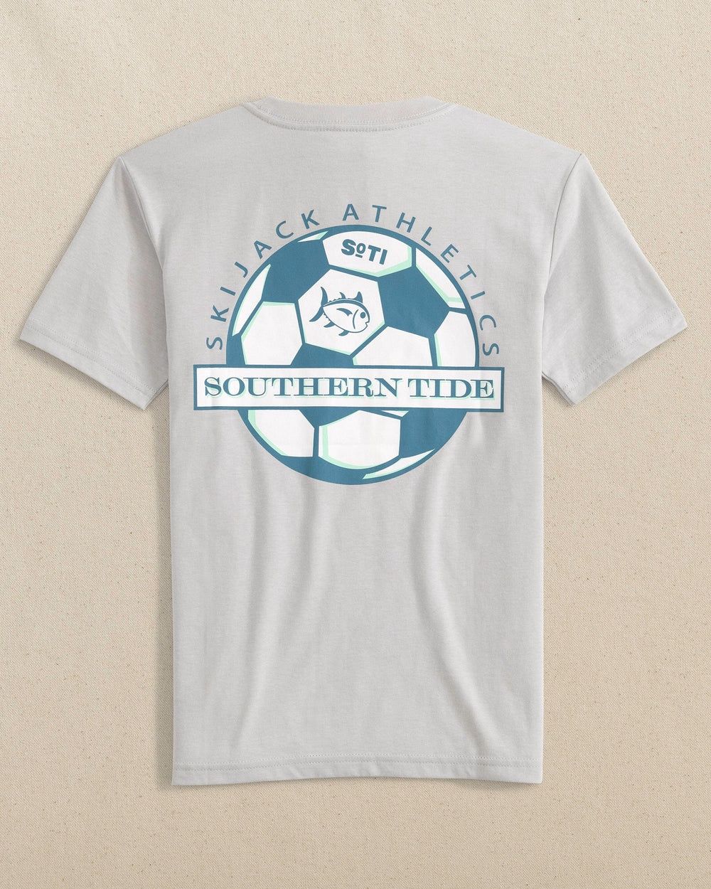 Southern Tide Kids Kicking It Athletics Short Sleeve T-Shirt Platinum Grey