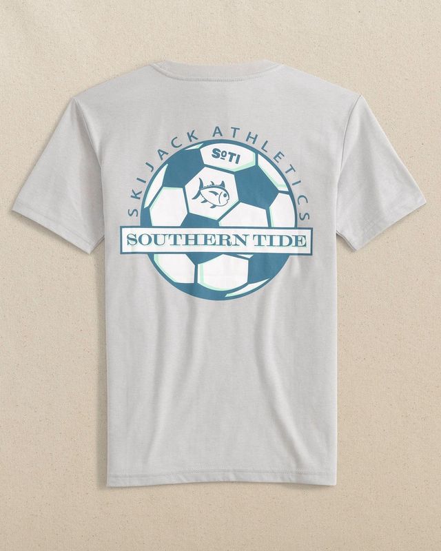 Southern Tide Kids Kicking It Athletics Short Sleeve T-Shirt Platinum Grey