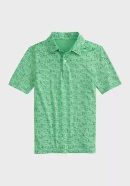 Southern Tide Youth Jade Green Caddy Polo