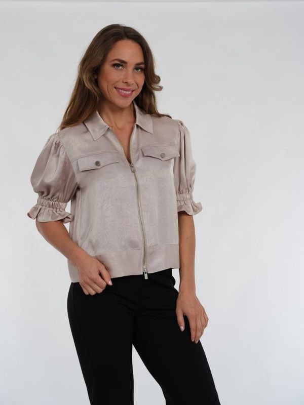 Lior Hayes Champagne Zip Front Pocket Jacket