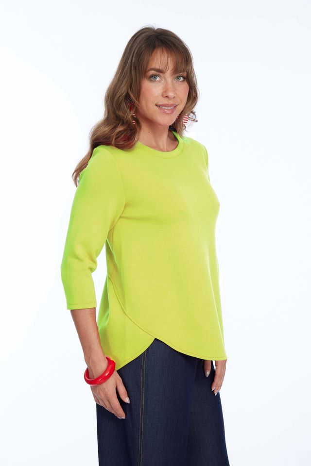 Lior Zofi Lime Round Neck Top