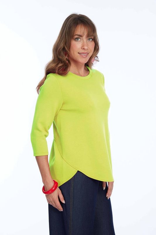 Lior Zofi Lime Round Neck Top