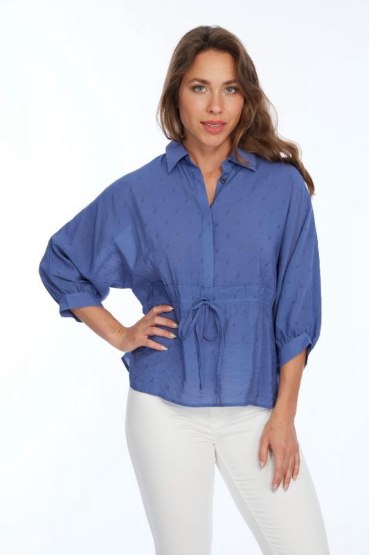 Lior Hazel Iris Jacquard Raglan Sleeve Drawstring Top