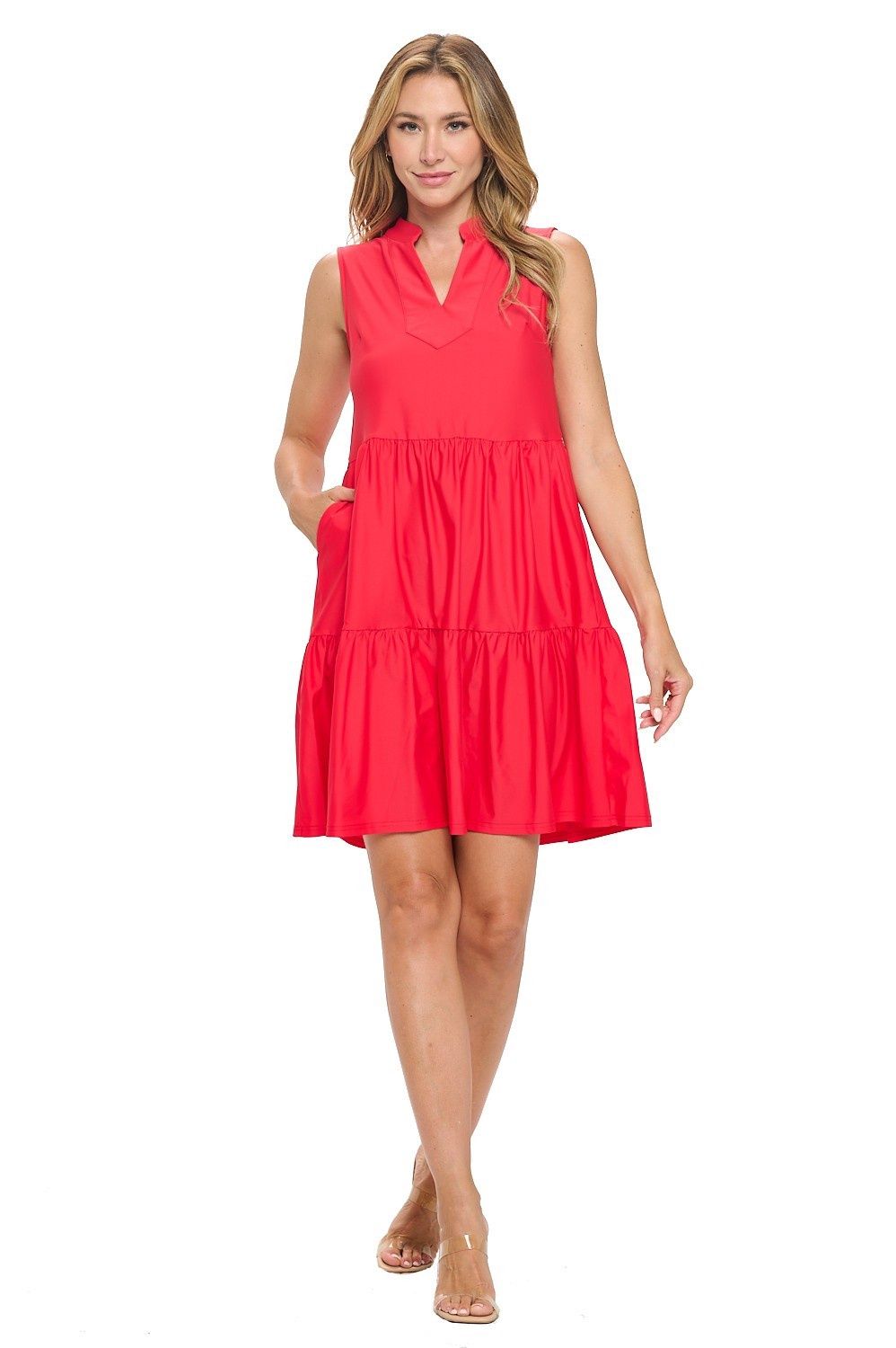 Aryeh Kendall Red Tired Dress