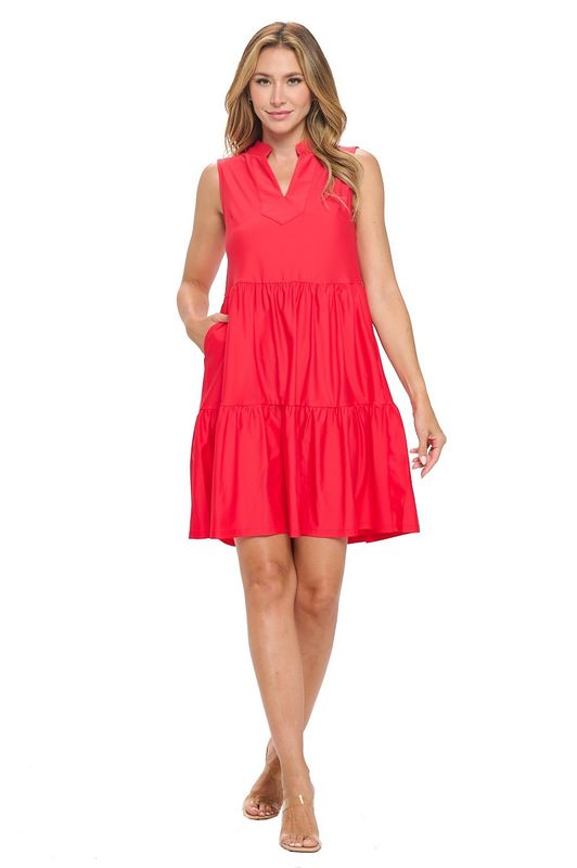 Aryeh Kendall Red Tired Dress