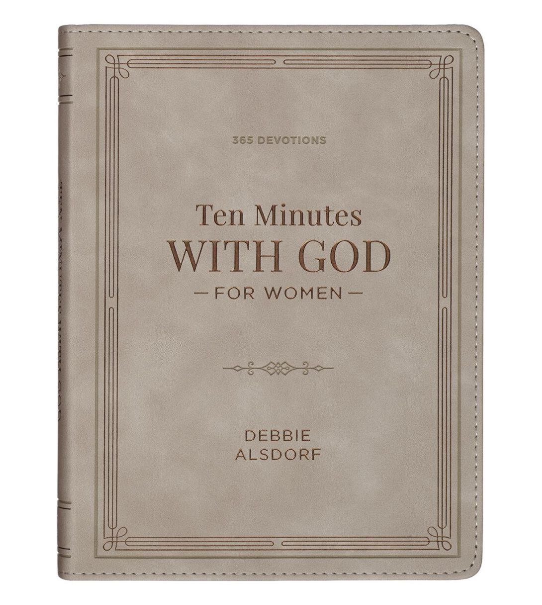 Christian Art Gifts Ten Minutes with God for Women Taupe Faux Leather Daily Devotional