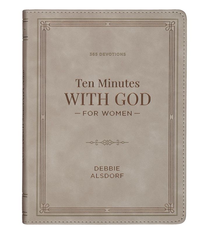 Christian Art Gifts Ten Minutes with God for Women Taupe Faux Leather Daily Devotional