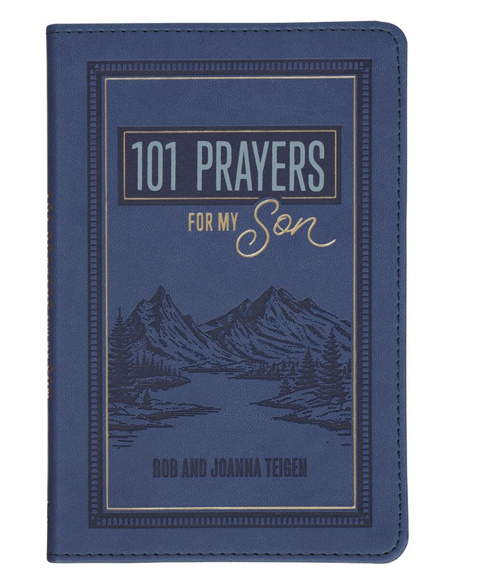Christian Art Gifts 101 Prayers for My Son Blue Faux Leather Prayer Book