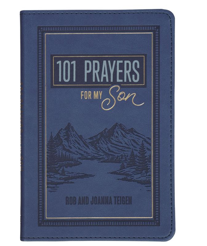 Christian Art Gifts 101 Prayers for My Son Blue Faux Leather Prayer Book