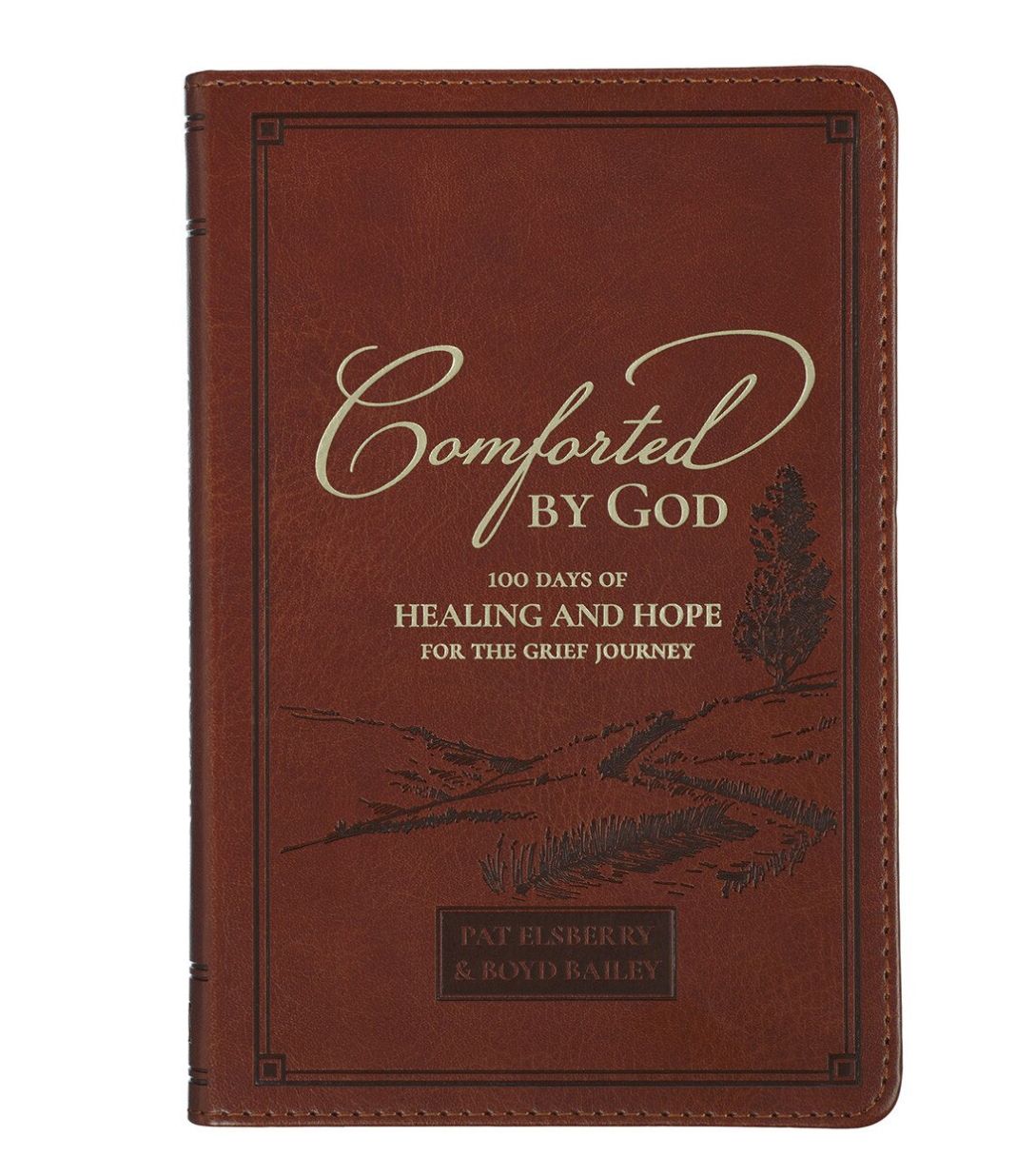 Christian Art Gifts Comforted by God Honey-Brown Faux Leather Devotional Gift Book