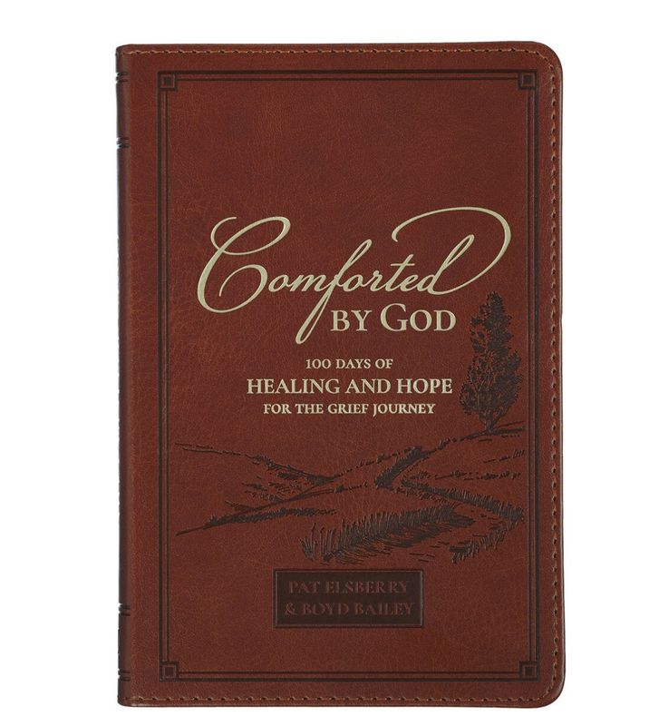 Christian Art Gifts Comforted by God Honey-Brown Faux Leather Devotional Gift Book