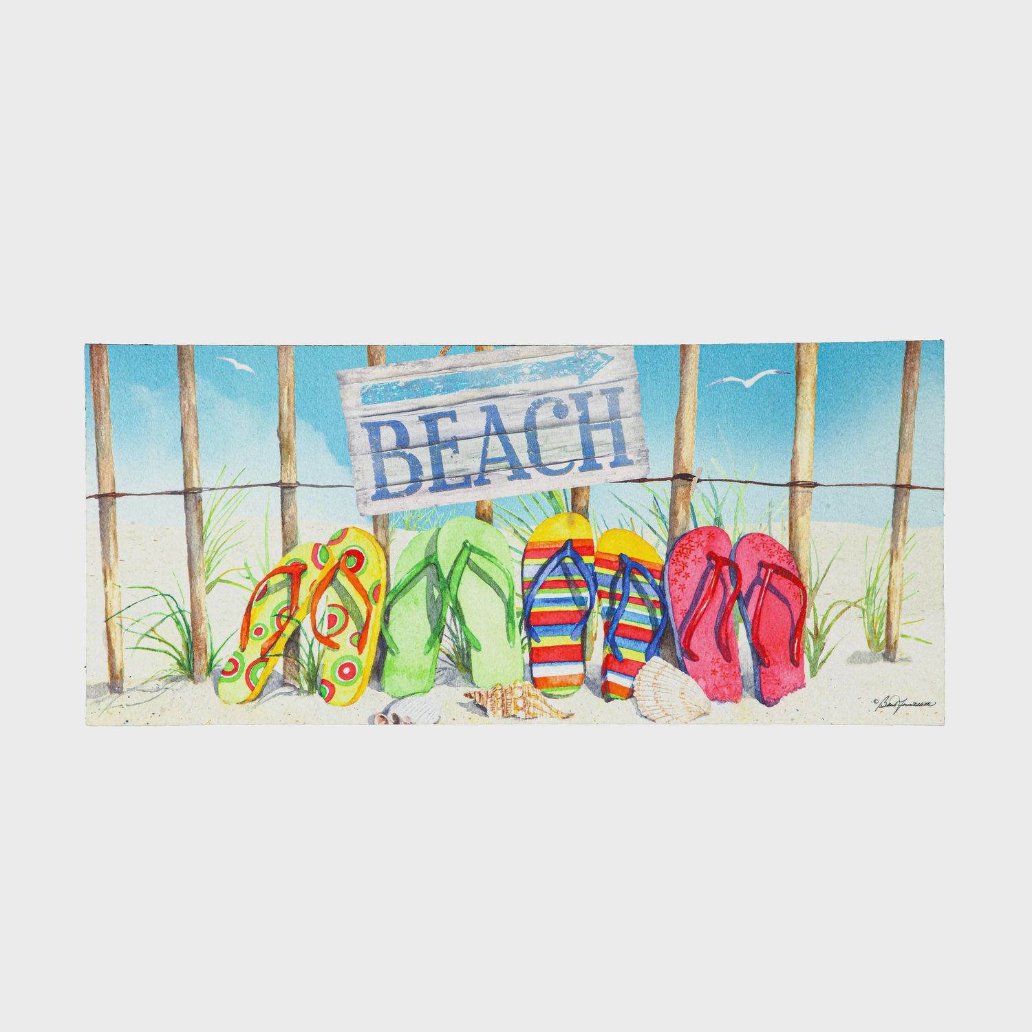 Evergreen Flip Flops in the Sand Sassafras Switch Mat