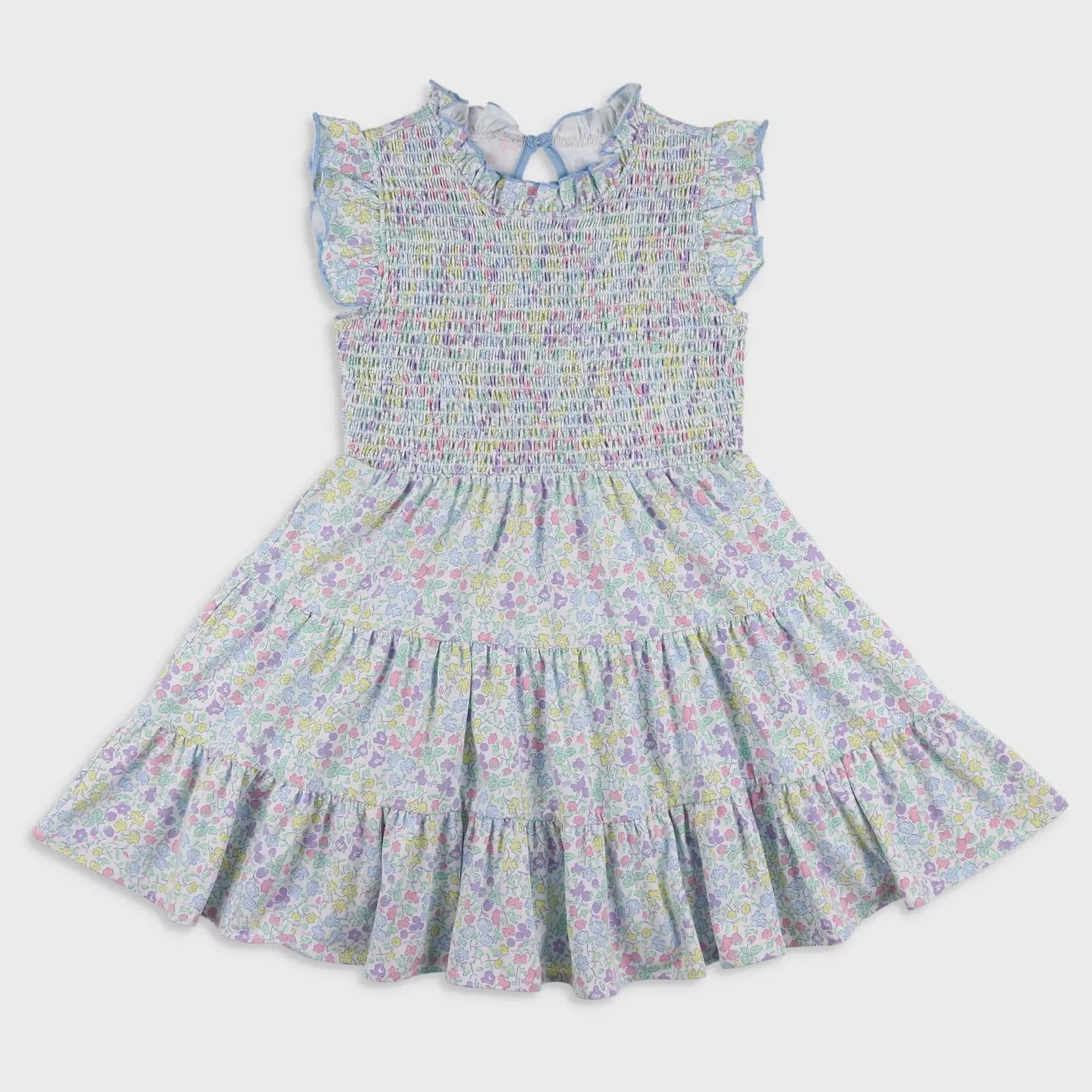 Shrimp &amp; Grits Girls Smocked Twirl Dress - Kiawah