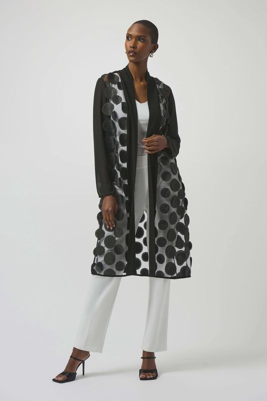 Joseph Ribkoff 3D Dot and Mesh Cover-Up- Black