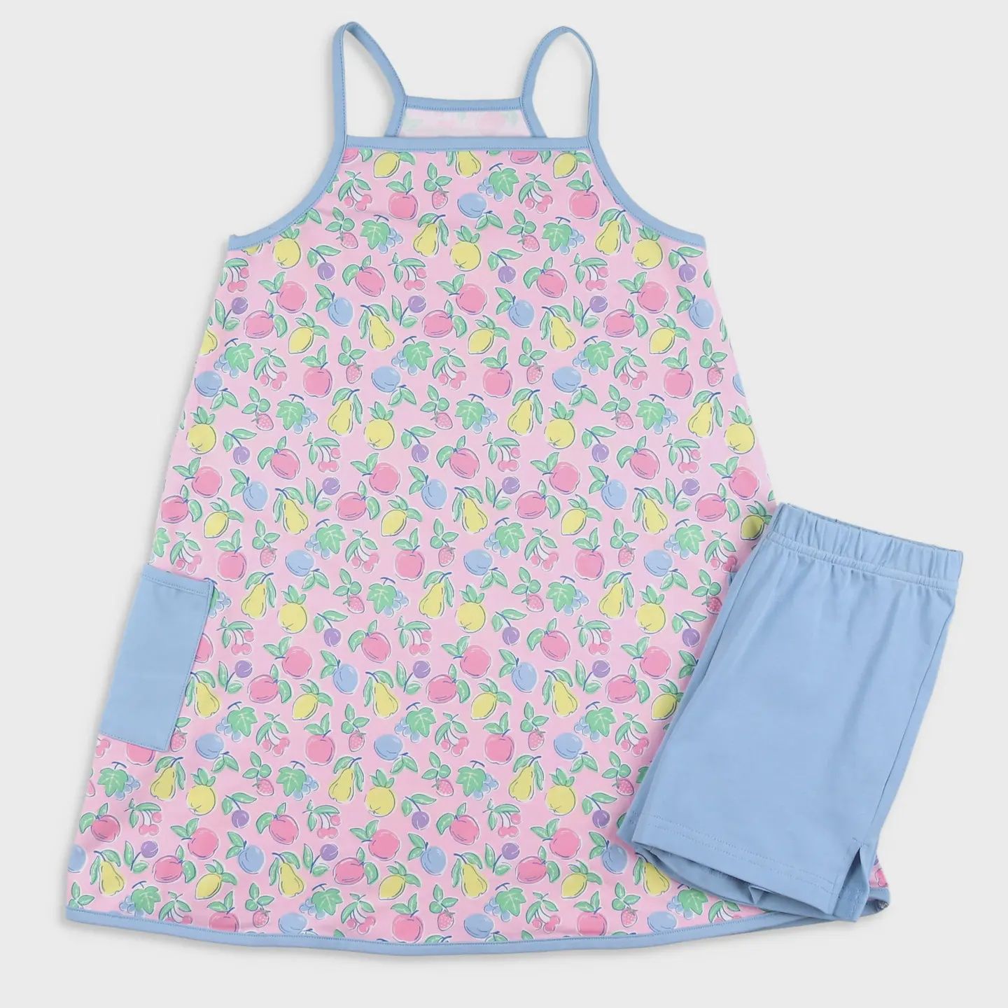 Shrimp &amp; Grits Girls Tank Dress Set - Coconut Grove
