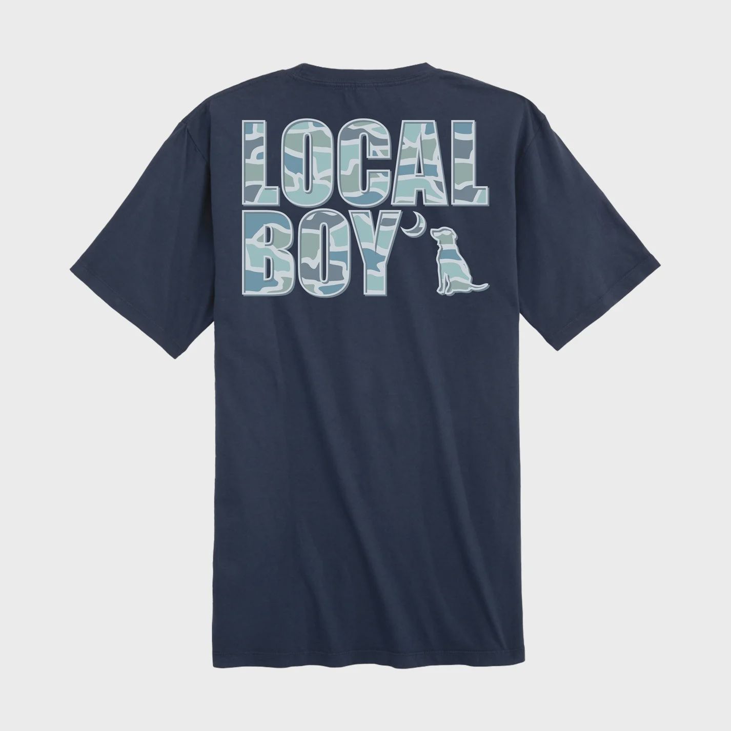 Local Boy Outfitters China Blue Raised Camo Text T-Shirt