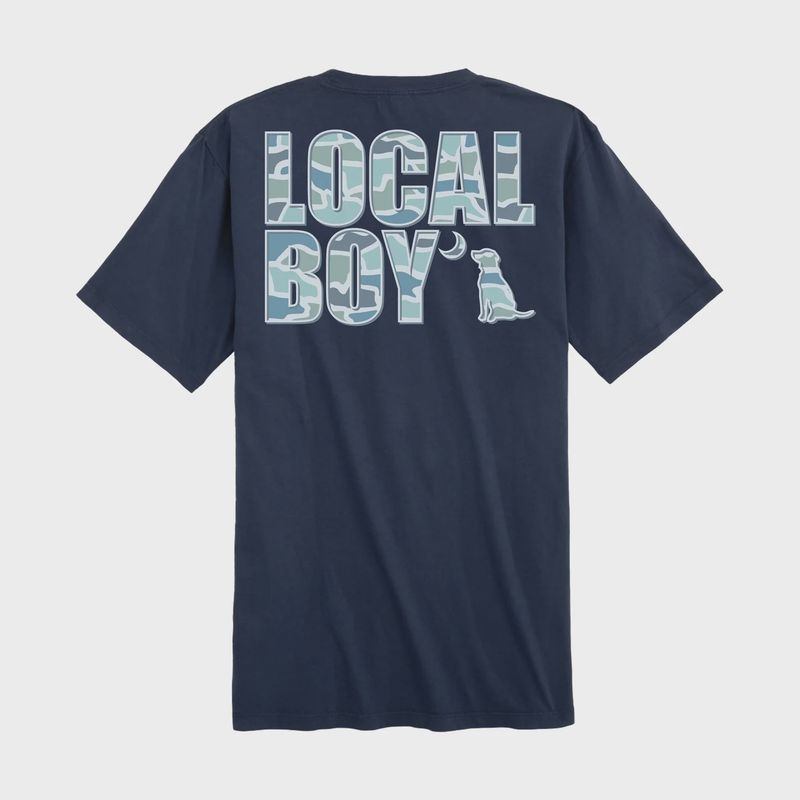 Local Boy Outfitters China Blue Raised Camo Text T-Shirt