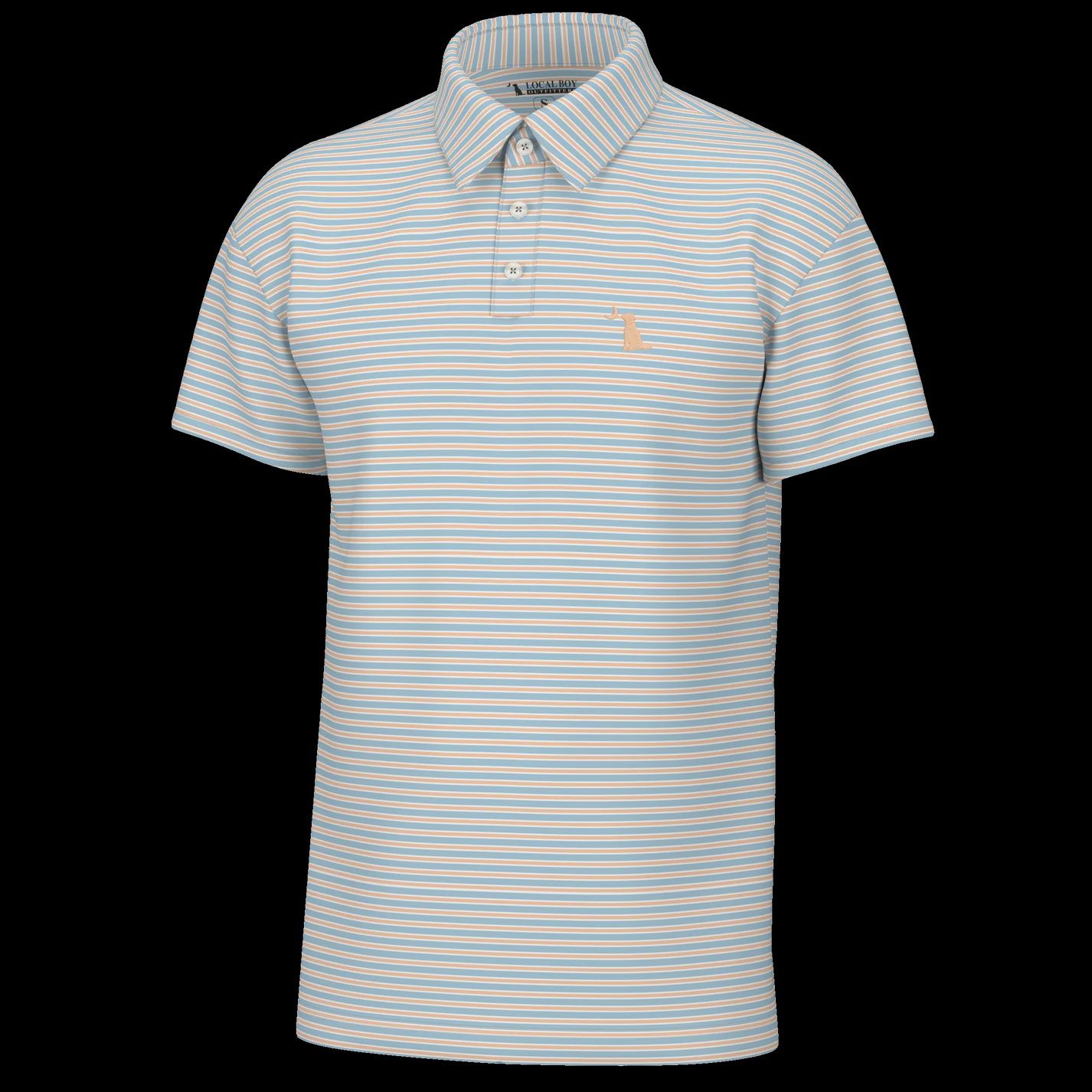 Local Boy Outfitters Blue/Orange/White Surfside Polo